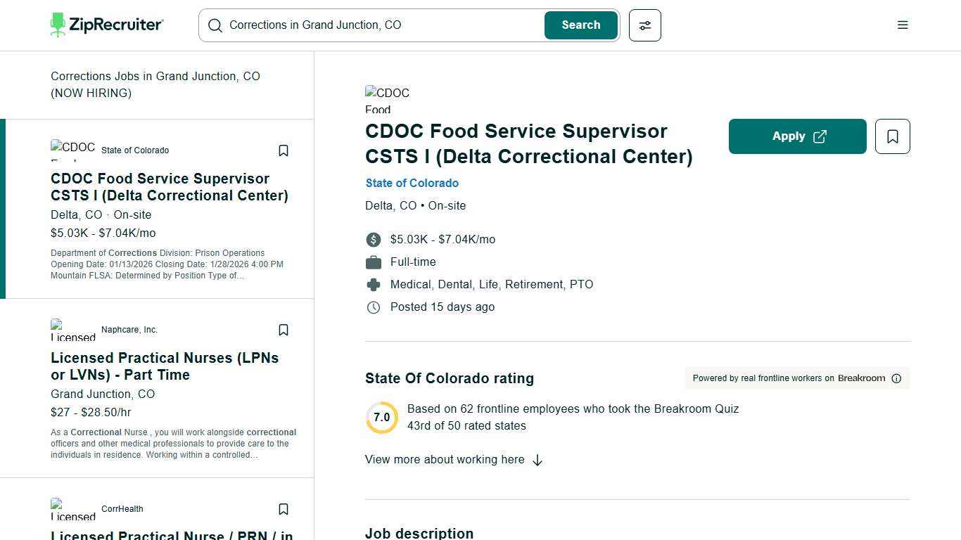$49k-$97k Corrections Jobs in Grand Junction, CO