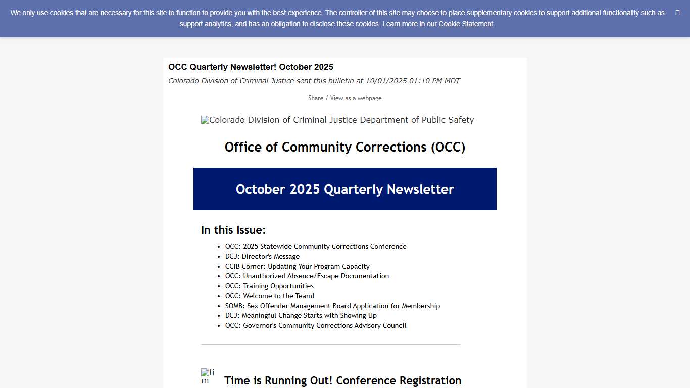 OCC Quarterly Newsletter! October 2025